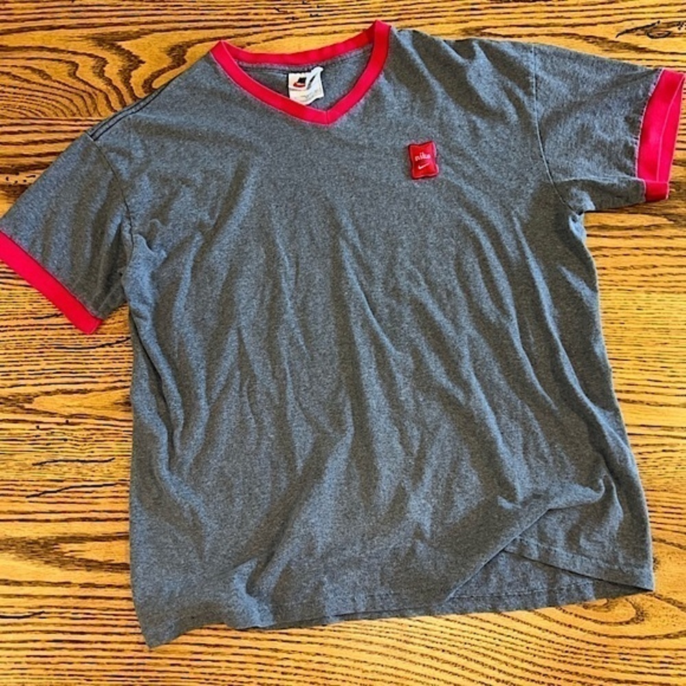 Vintage 90s Nike V-Neck T-Shirt USA Made
